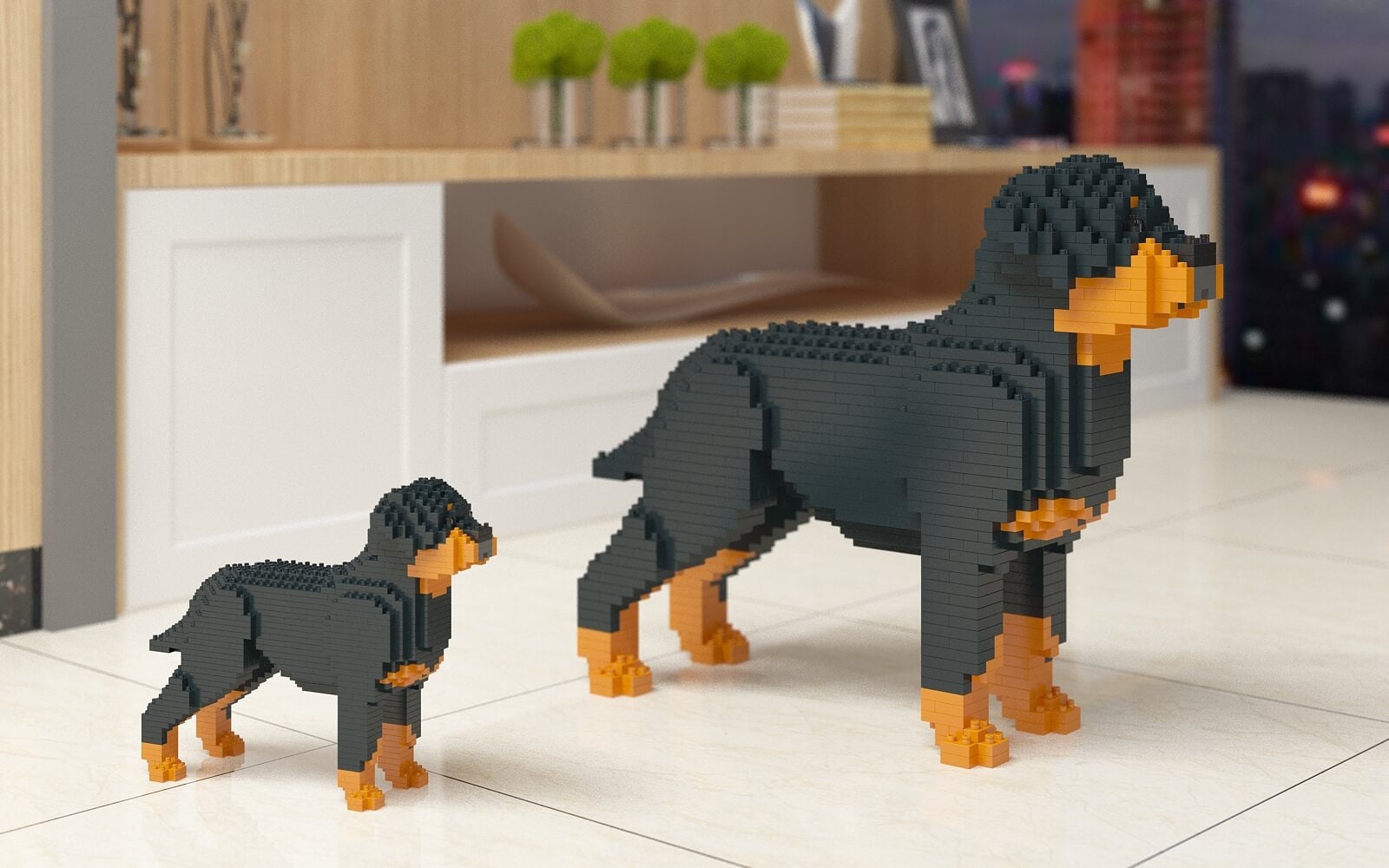 Block Rottweiler Rottweiler Dog Sculptures | 3D Building Blocks | DIY Model Kit - Etsy