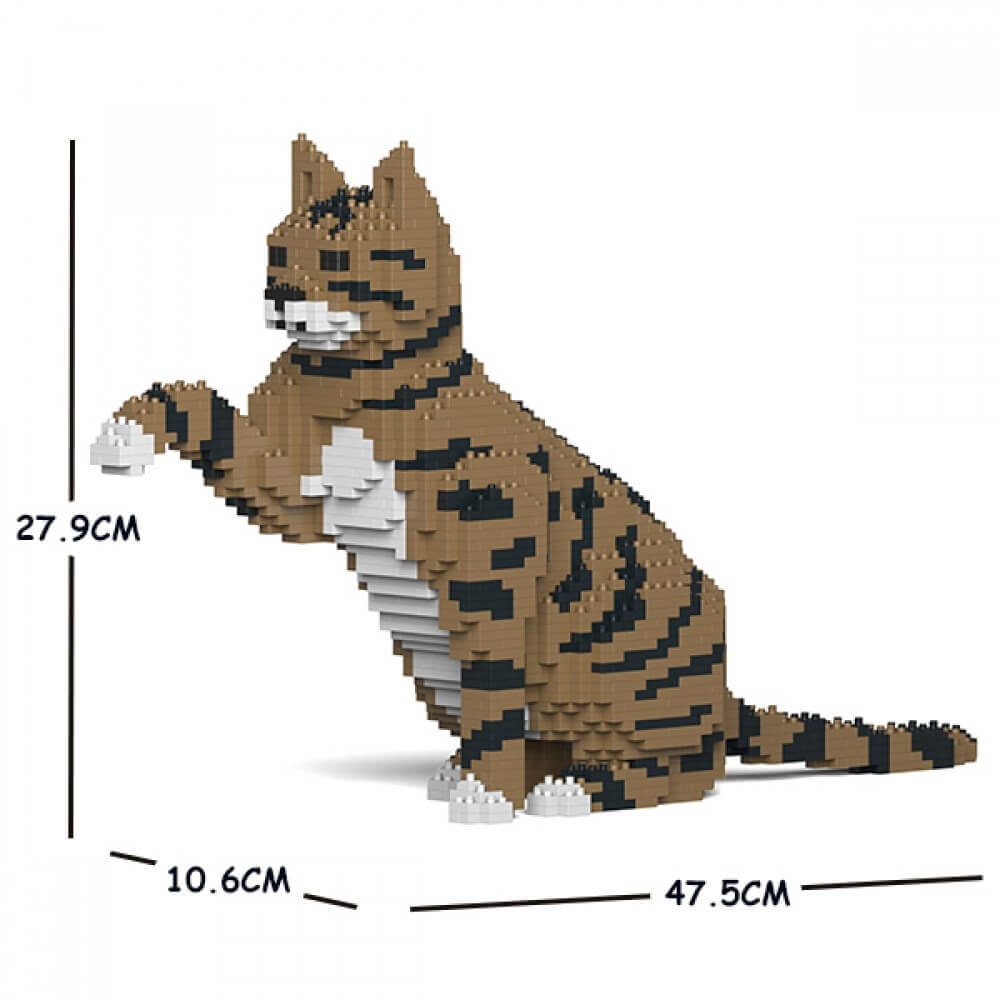 Brown Tabby Cats Sculptures 3D Building Blocks DIY Model Kit - Etsy