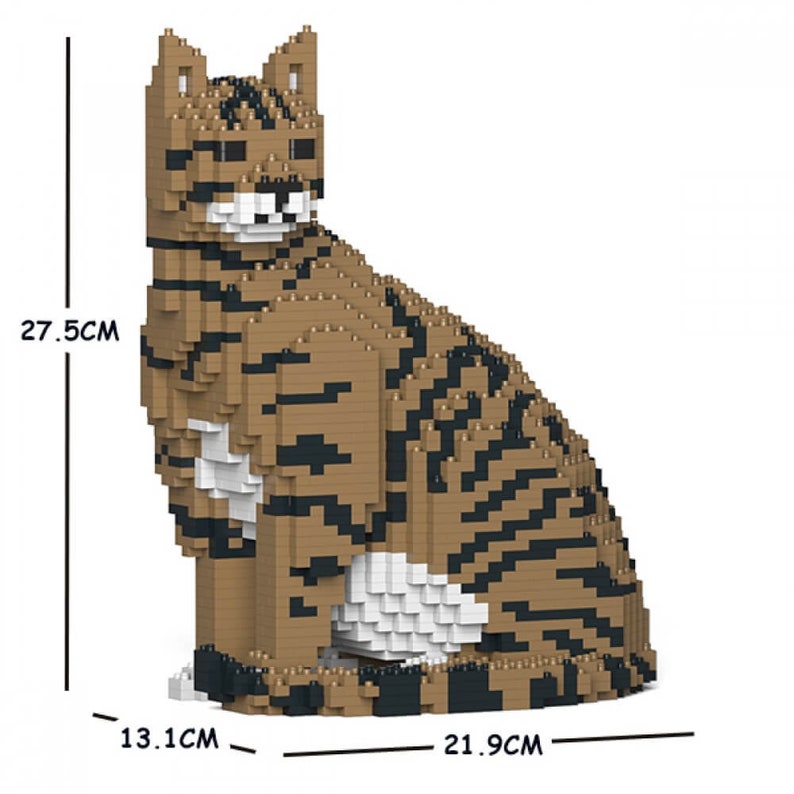 Brown Tabby Cats Sculptures | 3D Building Blocks | DIY Model Kit - Etsy