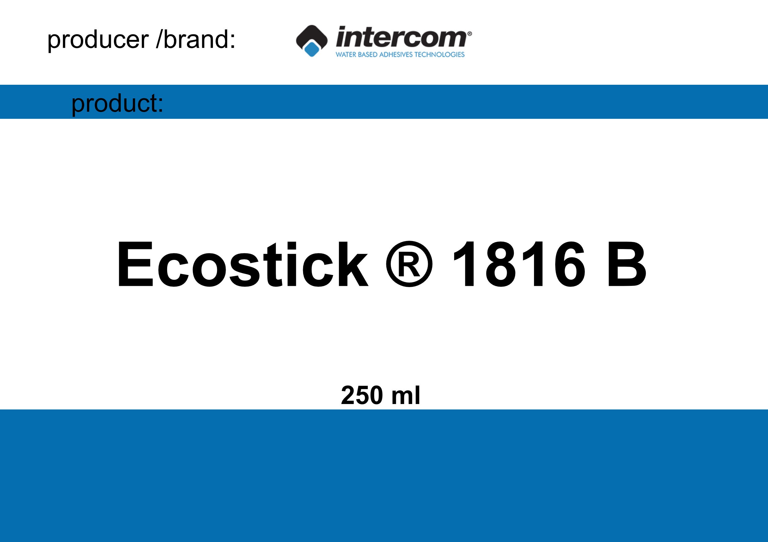 Ecostick 1816 B waterbased Adhesive Intercom 250ml - Etsy