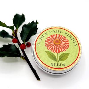 Candy Cane Zinnia Seed Kit: Personalized Garden Gift Tin