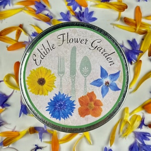 Edible Flower Garden Seed Tin: Personalized Gardening Gift
