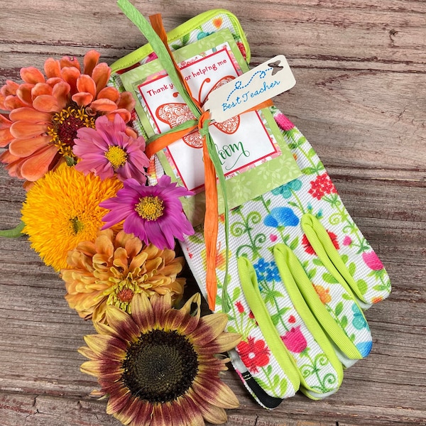 Gardening gloves, Teacher Garden Gift, Butterfly garden, personalized teacher gift, women's garden gloves, teacher appreciation