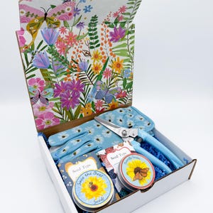 Butterfly and Bee Gardening Gift Box, Pollinator Kit, Garden Starter Kit image 1