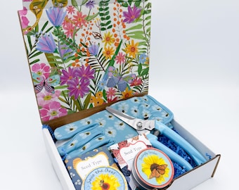 Butterfly and Bee Gardening Gift Box, Pollinator Kit,  Garden Starter Kit
