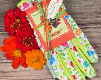 Gardening gloves, Hummingbird garden, personalized garden gift, Easter basket. teacher gift, Mother's Day