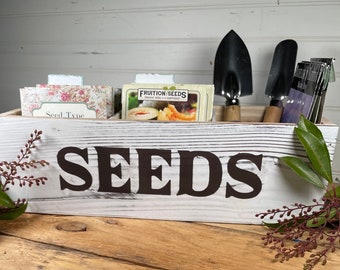 Seed saver box, seed saver envelopes, seed storage, wood seed organizer, gardening gift for him, gardening gift for women, Mother's Day