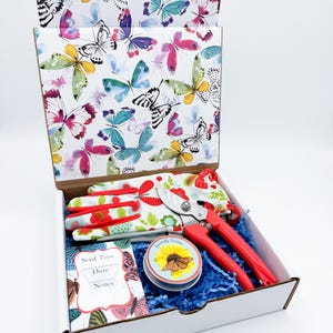 Butterfly Garden Gift Box: Seed Kit with Gloves & Pruning Shears
