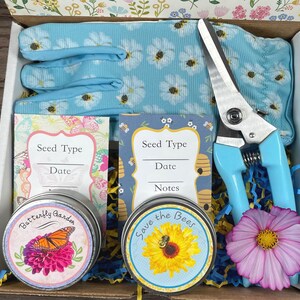Butterfly and Bee Gardening Gift Box, Pollinator Kit, Garden Starter Kit image 2