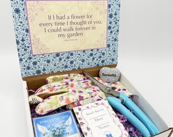 Personalized Memorial Garden Gift Box: Forget-Me-Not Seeds & Mini Garden Stone