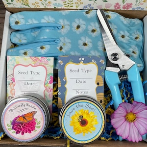 Butterfly and Bee Gardening Gift Box,Housewarming Gift, Mother&#39;s Day, Retirement Gift, Personalized Garden Gift, Garden Starter Kit