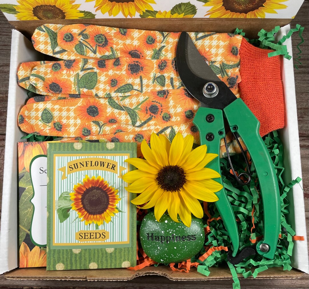 Sunflower Gardening Gift Box, Personalized Garden Gift, Mother's Day Gift, Garden Gift for Her