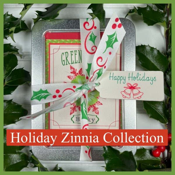 Gardening Gift, Christmas Garden Tin, Personalized Seed Gift. Zinnia Garden, Stocking Stuffer