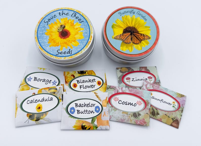 Butterfly and Bee Gardening Gift Box, Pollinator Kit, Garden Starter Kit image 3