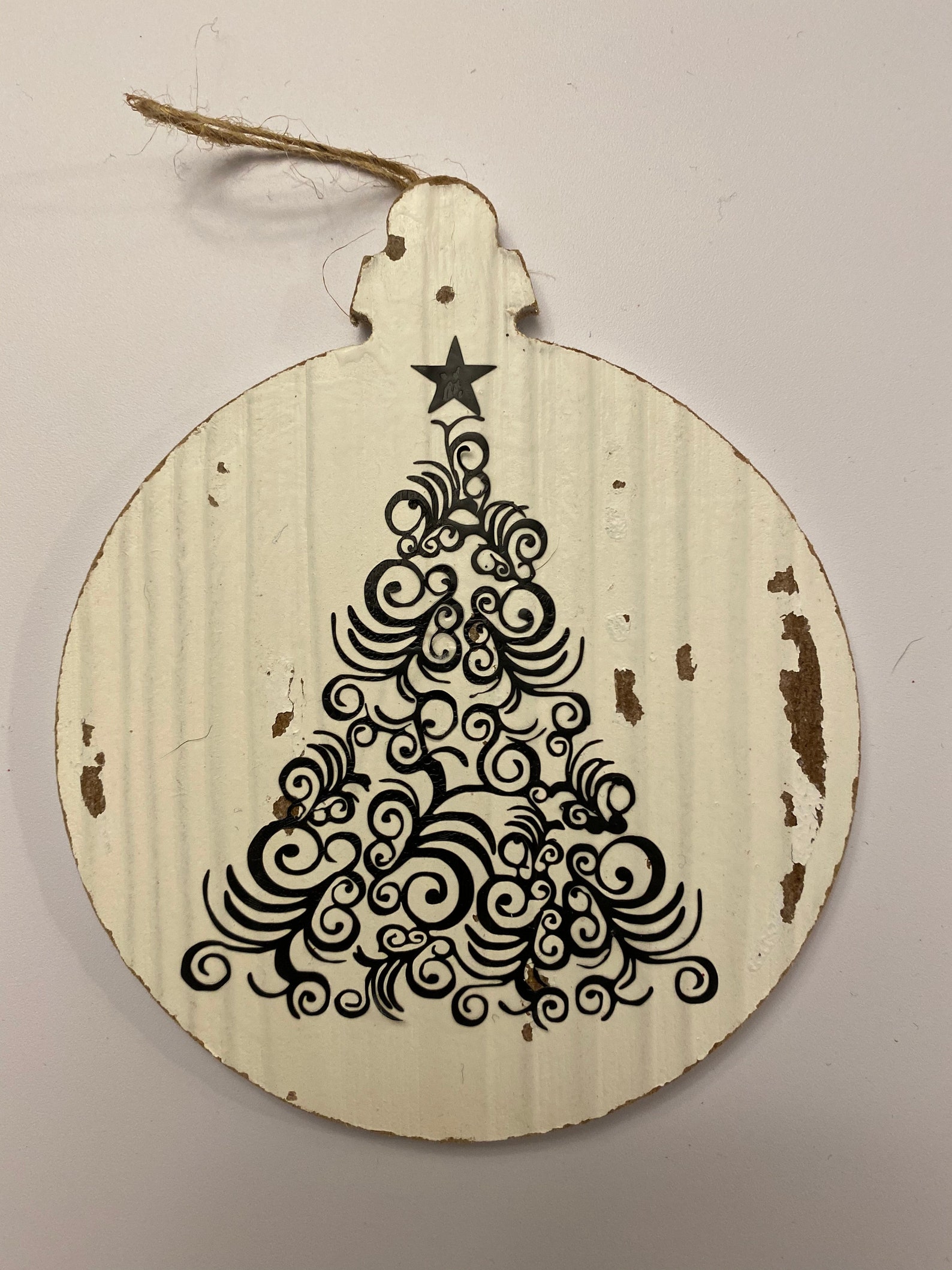 Handmade White Wooden Christmas Tree Ornament Etsy