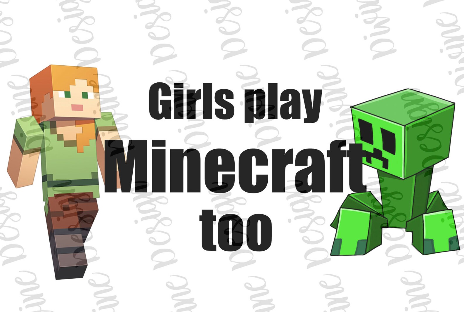 Girls Play Minecraft Too Design Minecraft Sublimation | Etsy