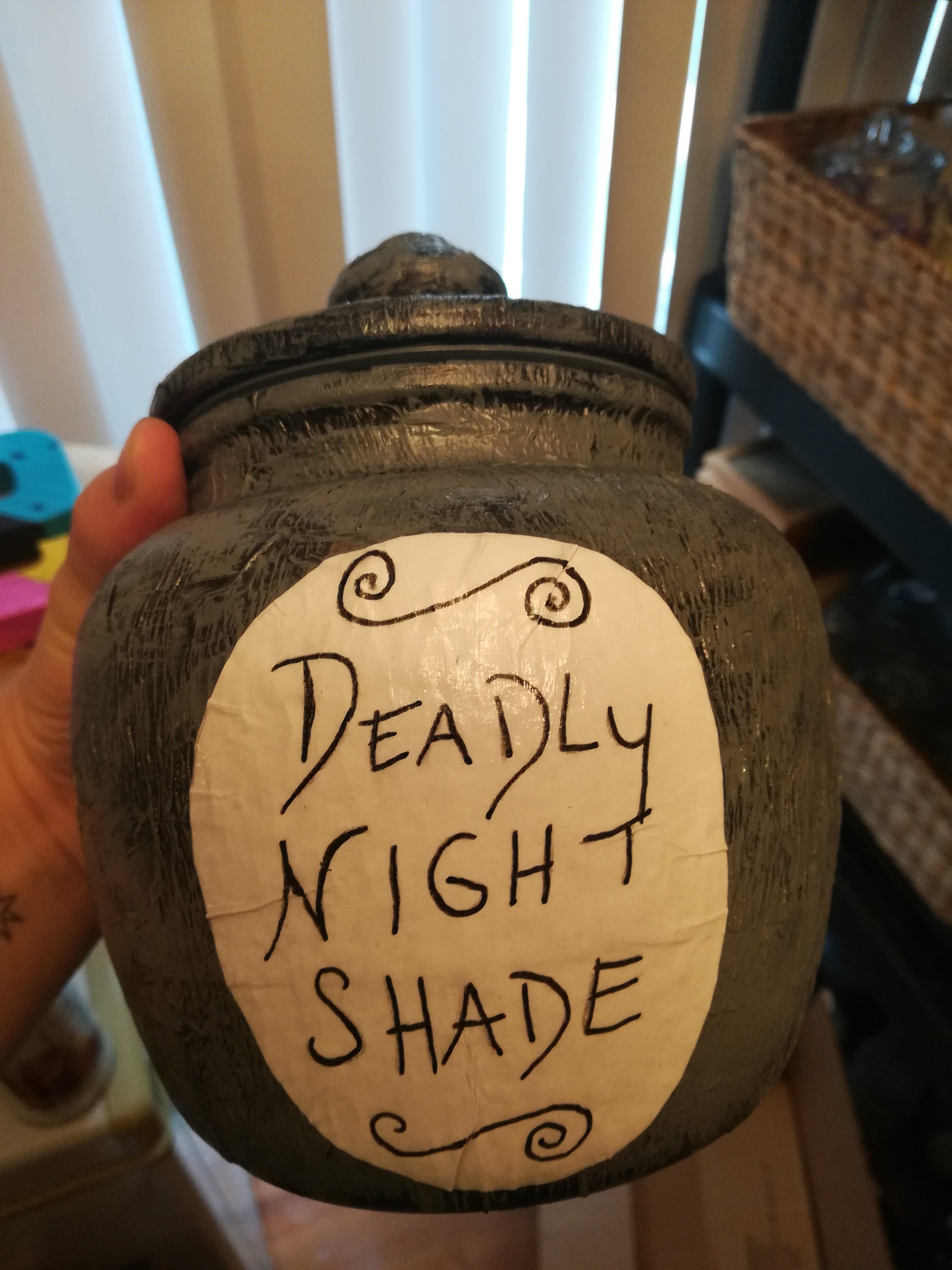 Deadly Nightshade Jar Sallys potion jar 7 inches | Etsy