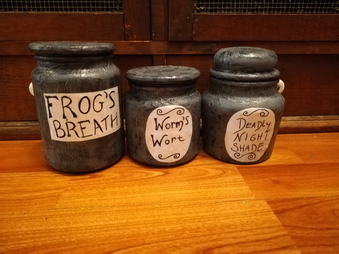 Frogs breath Worms Wort Deadly Nightshade Jars | Etsy