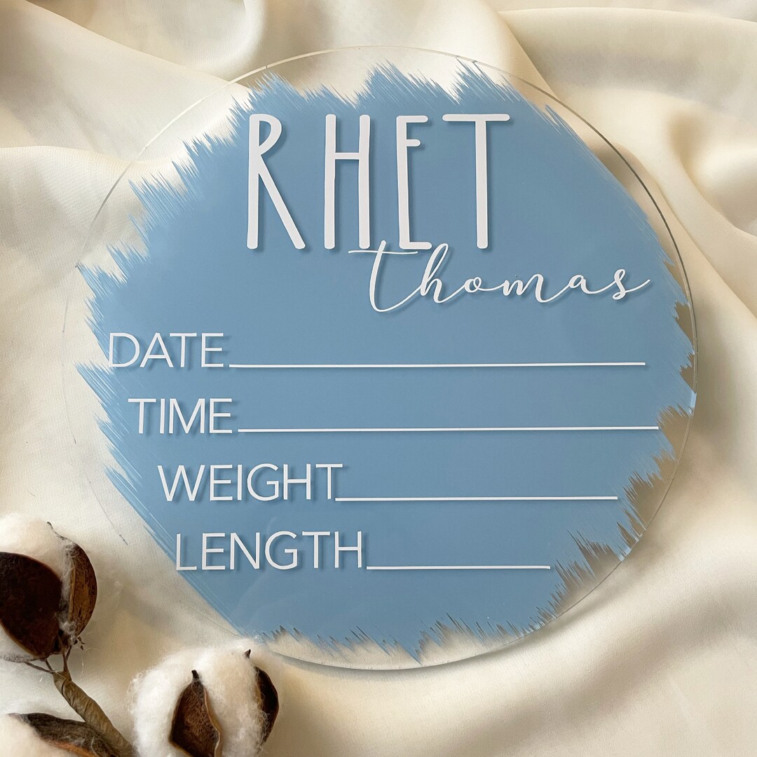 Acrylic Newborn Baby Birth Announcement Birth Announcement Sign Birth ...