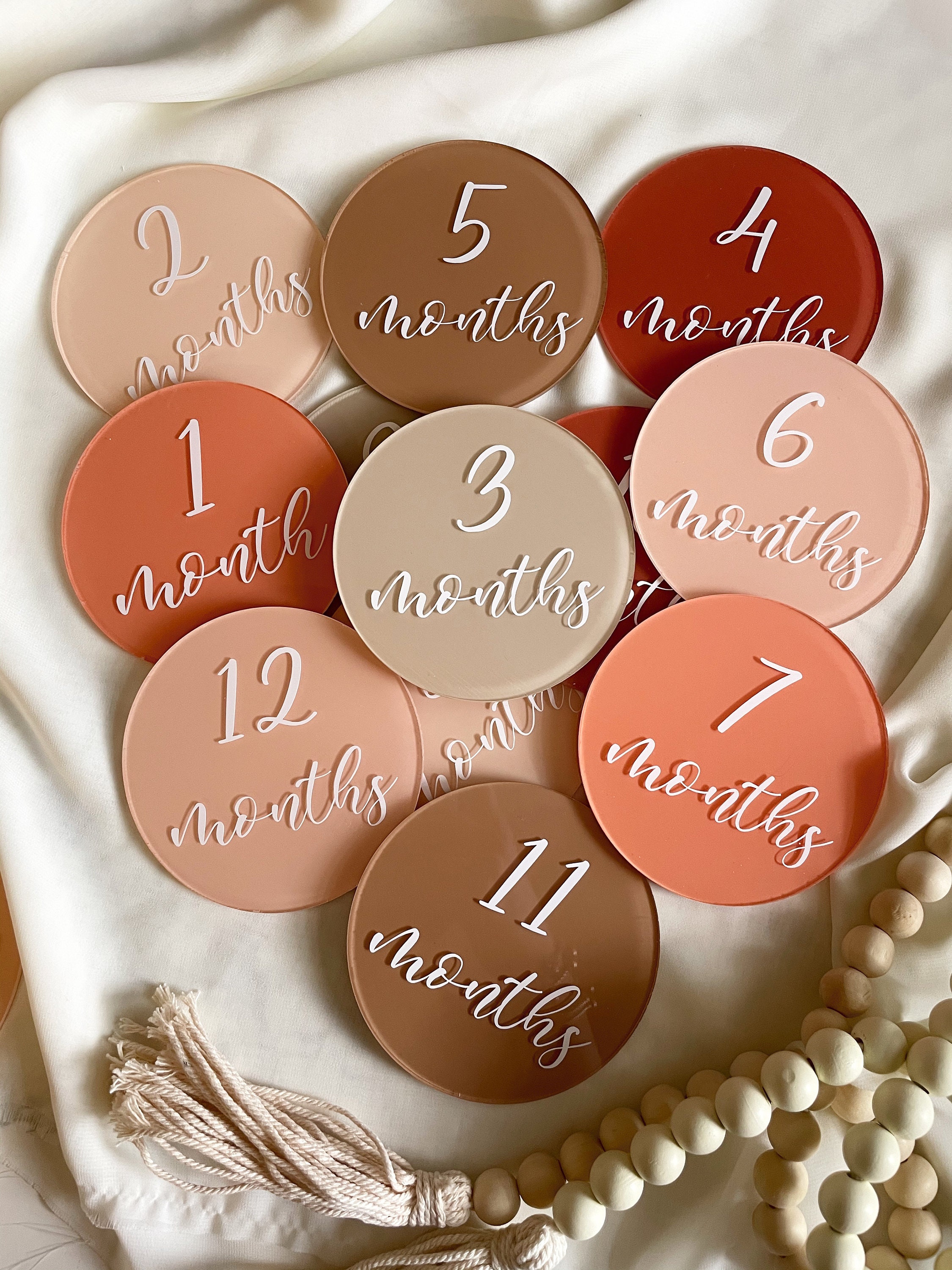 Acrylic Monthly Milestone Marker Discs Baby Monthly Etsy
