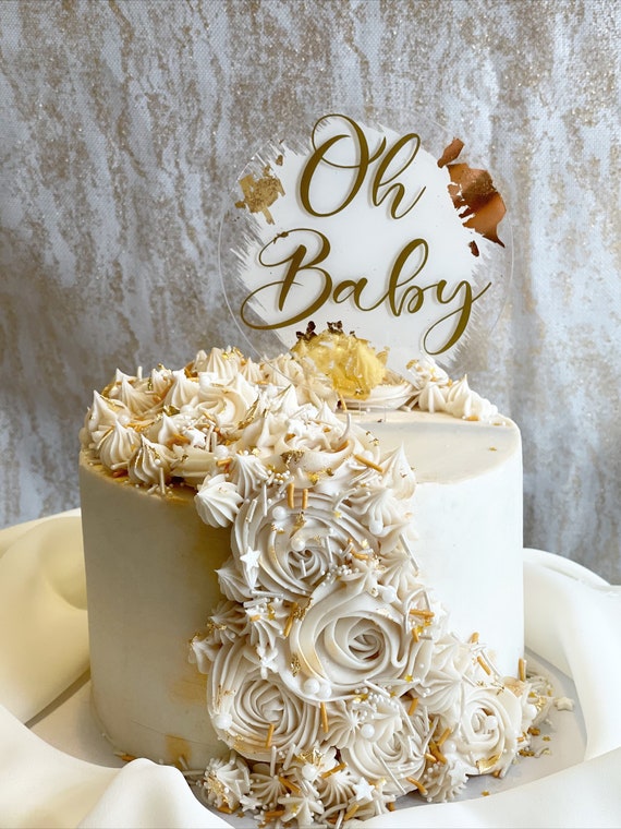 Custom Acrylic Gender Reveal Cake Topper | Personalized Acrylic Cake Topper  | Baby Shower Cake Sign | Custom Baby Shower Cake Decorations