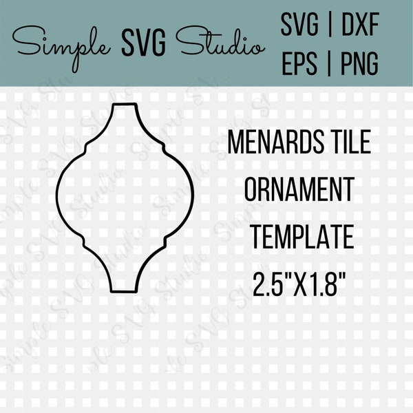 Backing Shape for Tile Christmas Ornament SVG - Menards Arabesque Tile Template SVG - Mohawk Glasen Stone Arabesque Tile Template svg