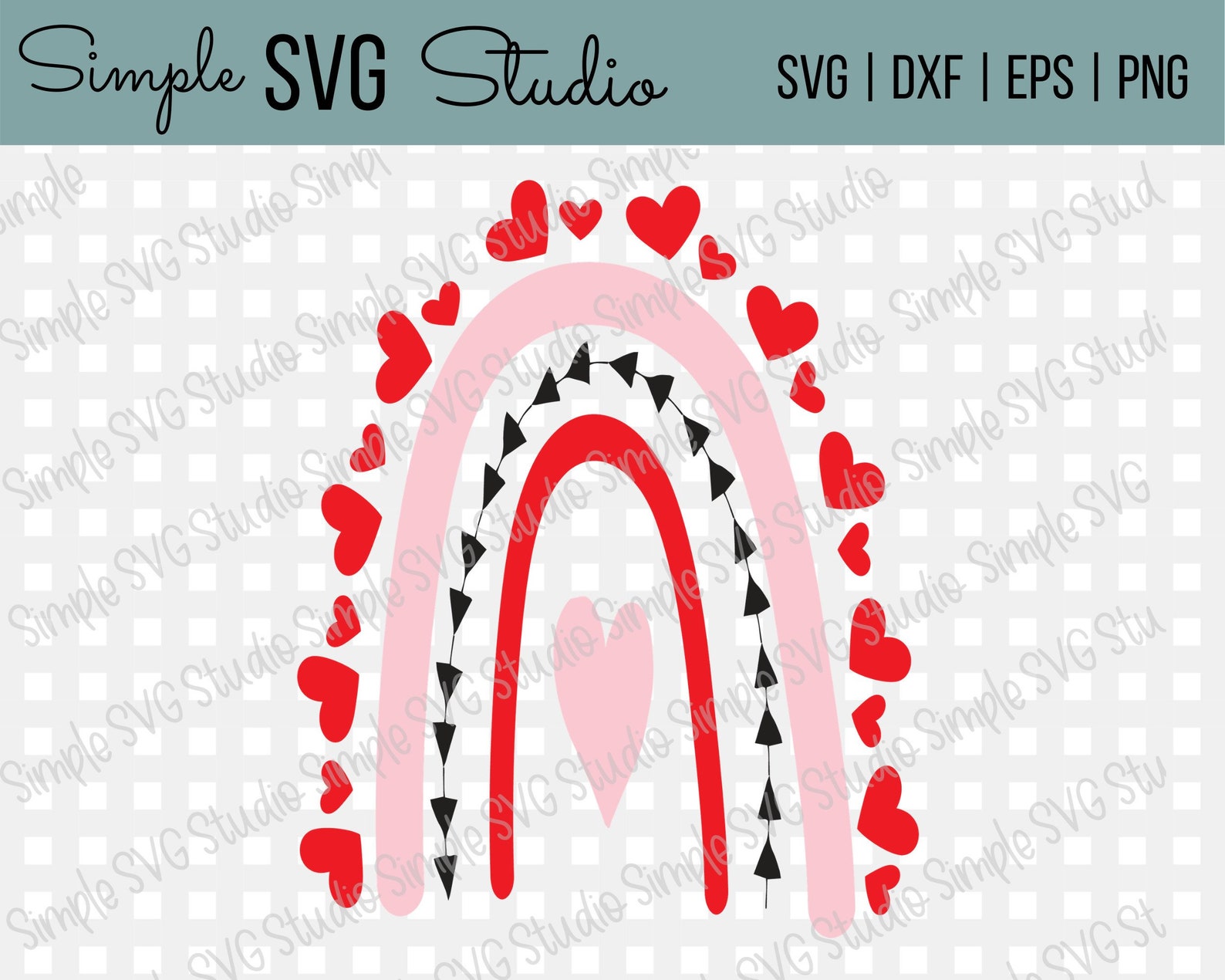 Valentine Rainbow SVG Hearts Rainbow SVG Rainbow Cut File | Etsy