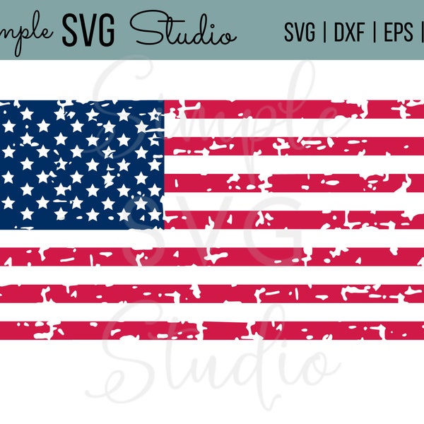 American Flag SVG - Distressed American Flag SVG - USA Flag Cut File - Cricut Silhouette