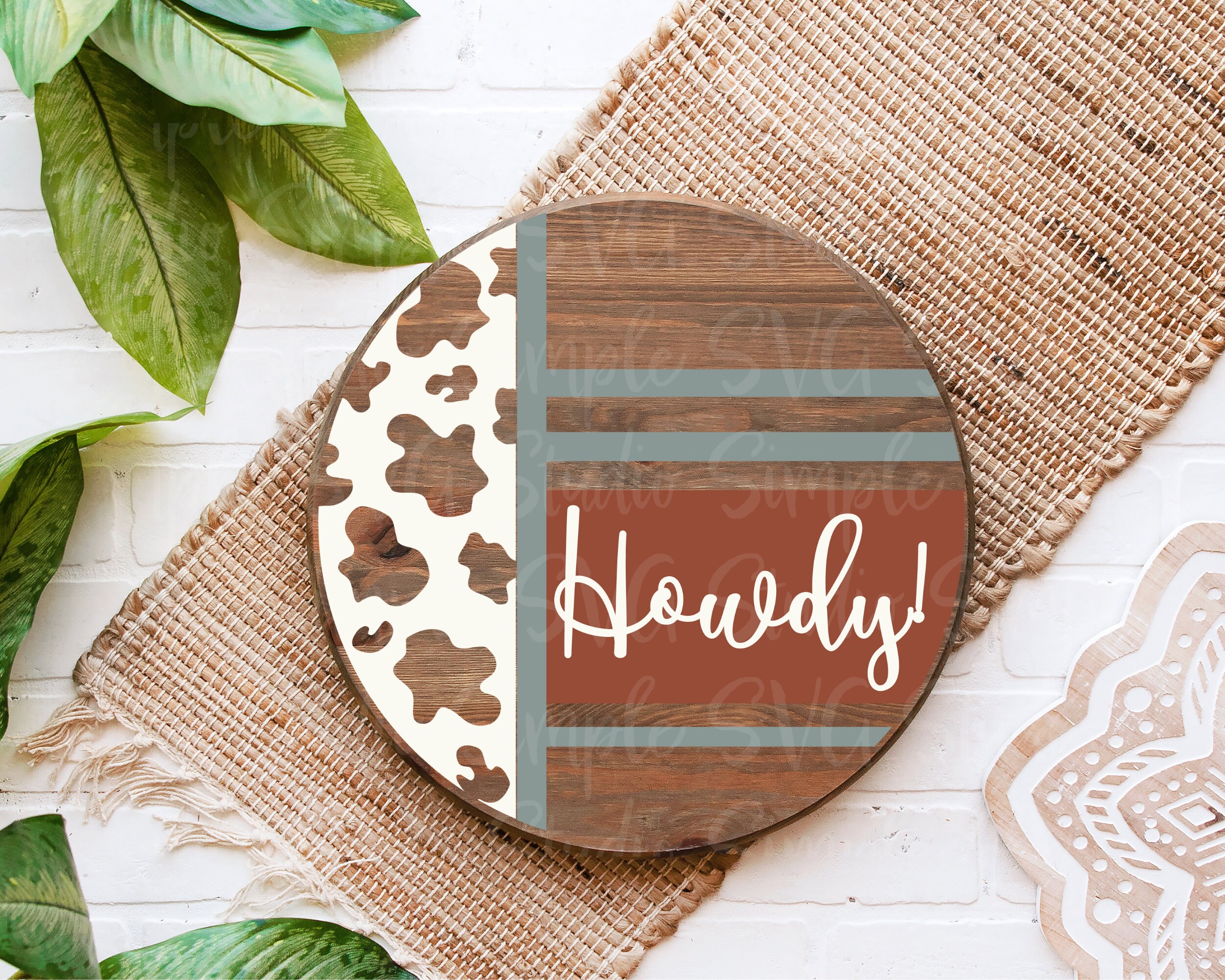 Howdy Welcome Sign SVG Cow Pattern Door Hanger Howdy Porch - Etsy