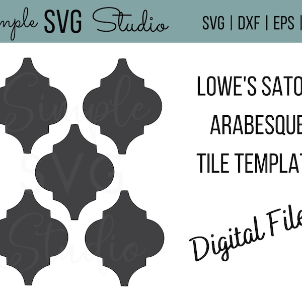 Lowes Tile Christmas Ornament SVG - Cut out for Back of Lowes Satori Arabesque Tile SVG - Tile Ornament Template SVG