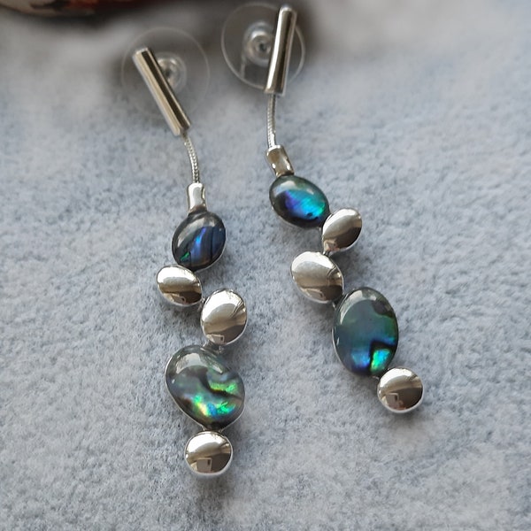 Abalone shell earrings ,Natural Teardrop Abalone Earrings, Abalone Jewelry, Abalone Teardrops, Abalone Shell Jewelry, Sterling Silver,