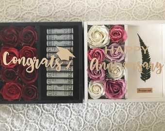 Personalized Money/Cash Gift Box - Flower Gift Box - Personalized Gift Box - Anniversary Gift- Birthday Gift - Unique Gift - Wedding Gift
