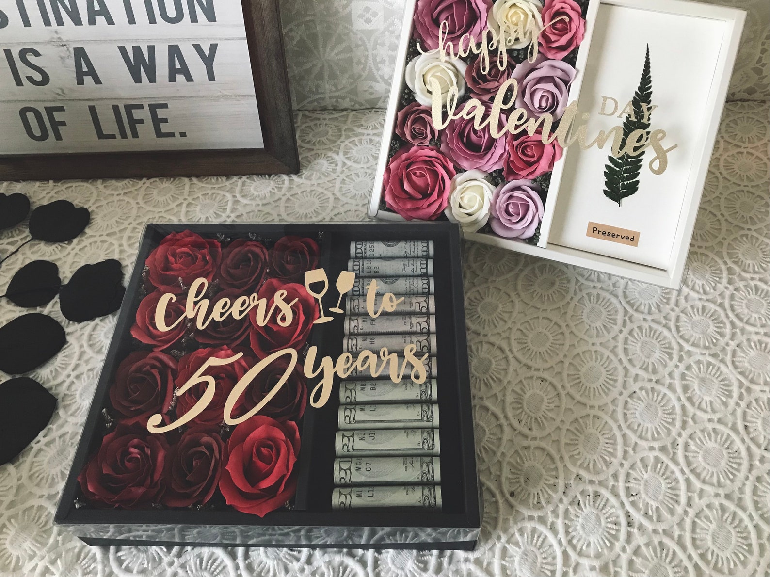 Personalized Money/cash Gift Box Flower Gift Box Etsy