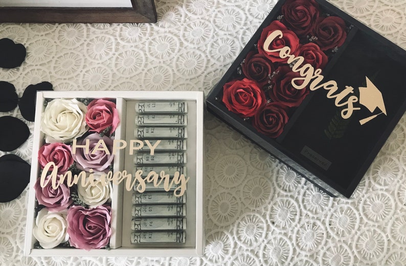 Personalized Money/cash Gift Box Flower Gift Box Etsy