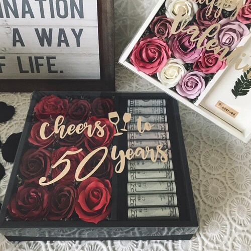 Personalized Money/cash Gift Box Flower Gift Box Etsy