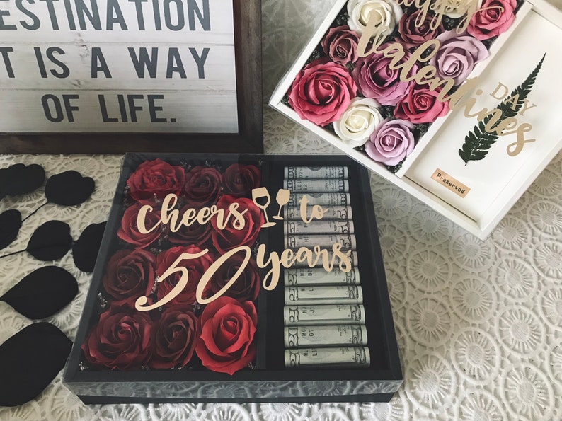 Personalized Money/cash Gift Box Flower Gift Box Etsy
