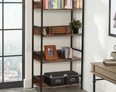 Industrial Ladder Shelf 4 Tiers Bookshelf Brown Plant Flower Stand Storage Rack Home