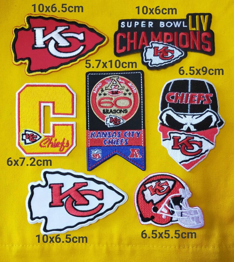 Kansas city chiefs patches logo iron on sewing on clothes | Etsy