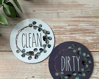 Dishwasher magnet clean or dirty, Clean or dirty reversible magnet, Dishwasher sign, kitchen decor, Home decor,