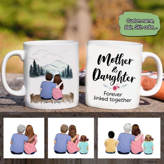 Personalized Mother And Daughter Mug Forever Link Together Etsy