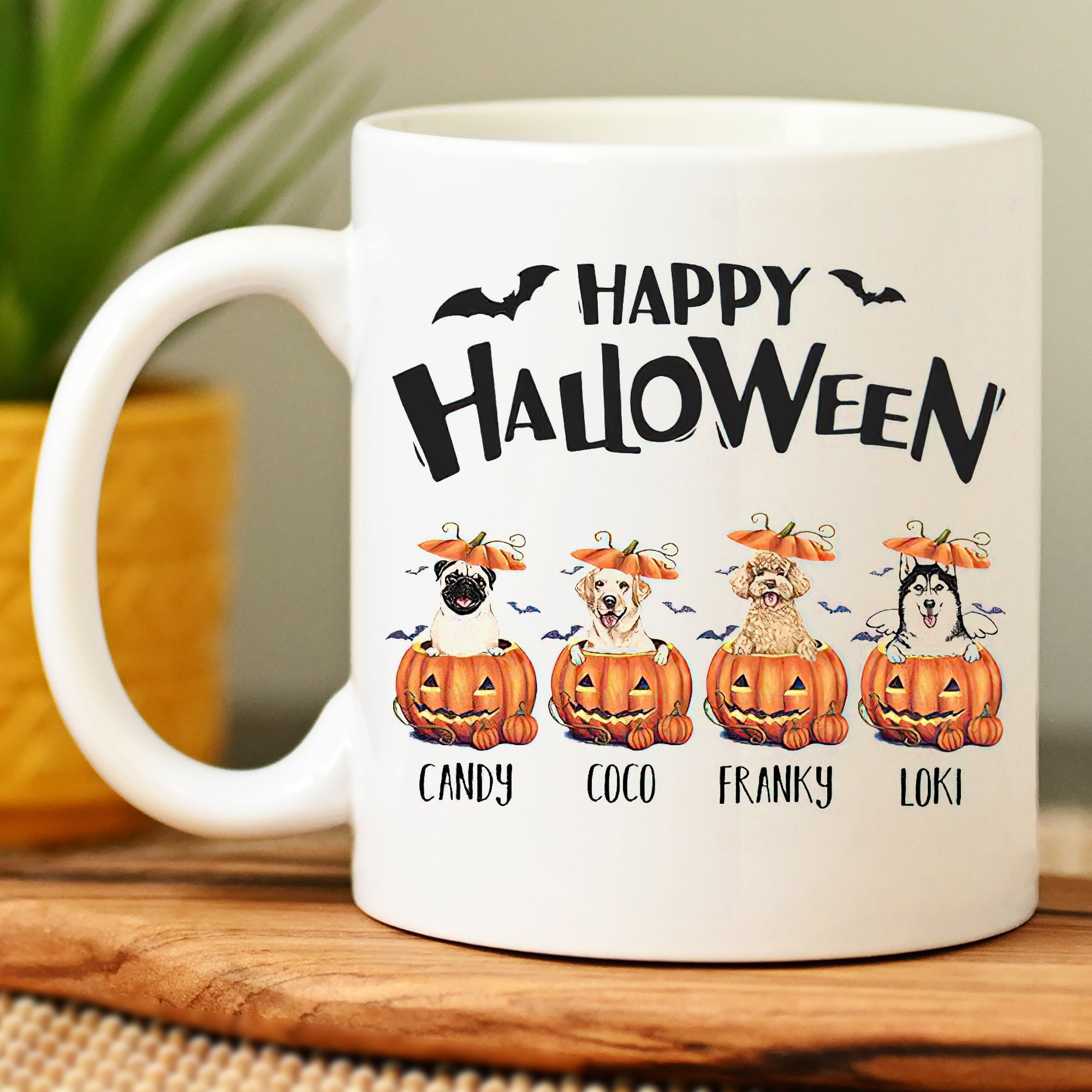 Personalized Halloween Dog Mug Custom Dog Cat Pumpkin Mug Etsy