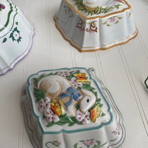 Le Cordon Bleu FRANKLIN MINT Set of Three Jello Molds Raspberry/Goose w Butterfly/Lamb
