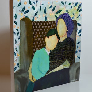 Mother and son portrait painting | Etsy