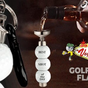 Golf Ball Flask Golf made from Real Golf Balls, Flask for Golf, Golf Gifts for Men, Golfing Gifts, Golf Accessories, 2ounce flask