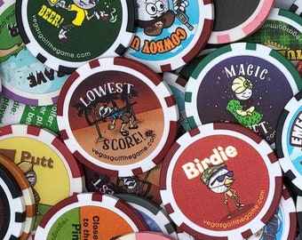 Golf Poker Chips Ball Markers- Vegas Golf Betting Game