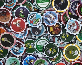 Funny Golf Poker Chip Ball Markers: Vegas Hazard Chips