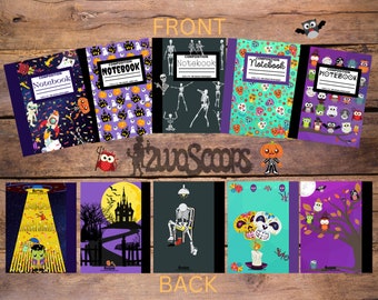 Sugar Skull DoD Composition Notebook | 2wo Scoops | Scary Notebooks | Blank Books | Junk Journals | Day of the Dead | Halloween Notebooks