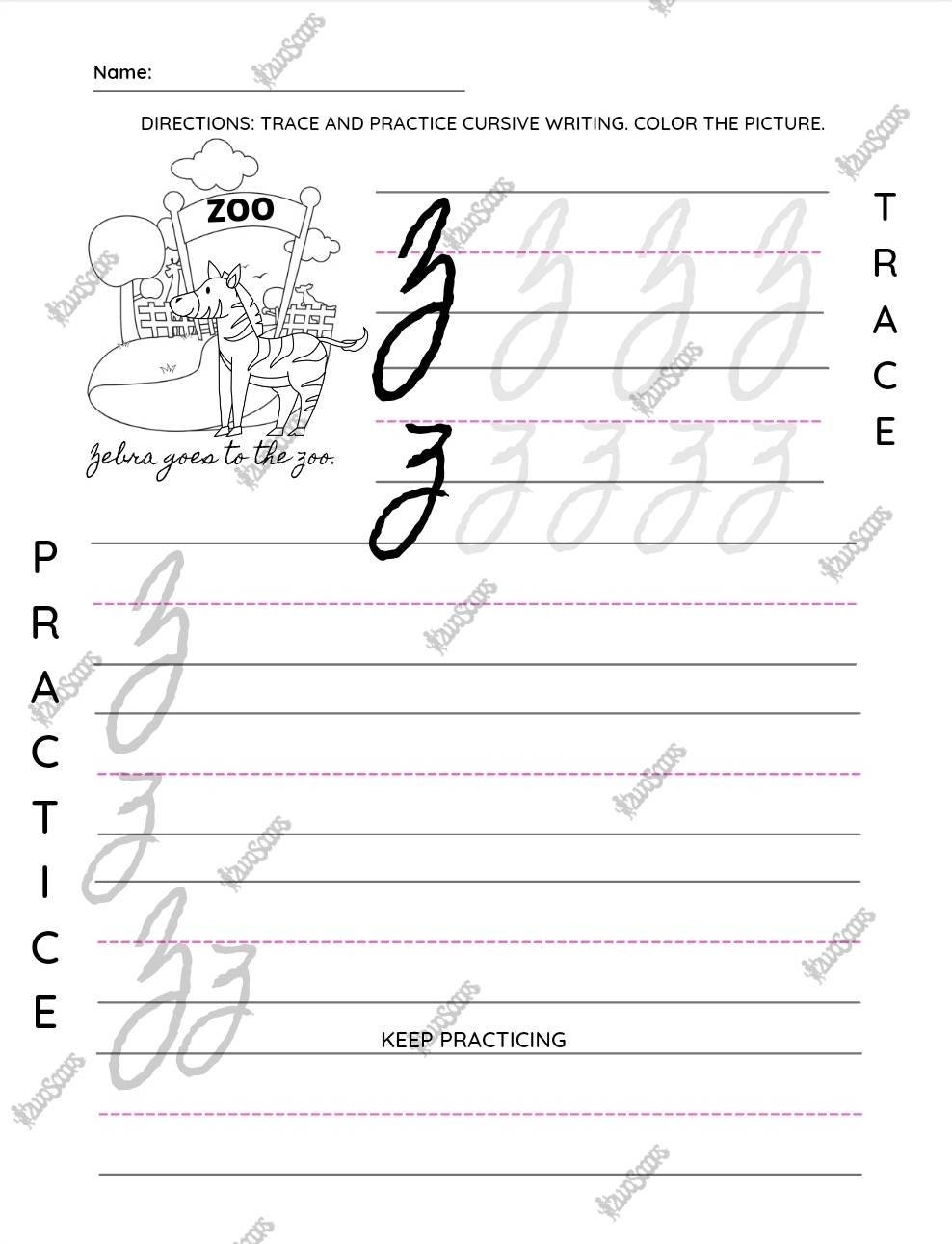 Cursive Handwriting Practice Workbook | 2wo Scoops | ABC Letter Tracing ...