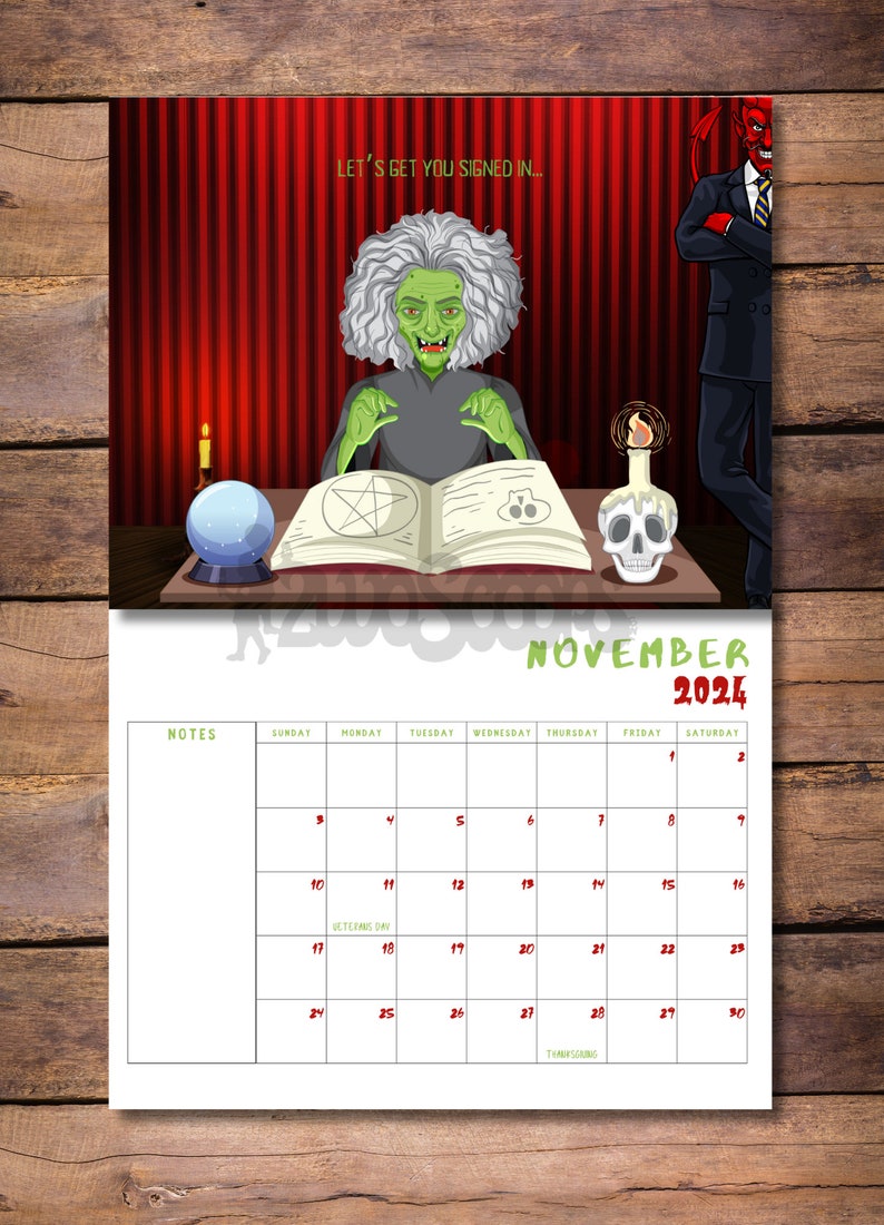 2025 Scary Calendar Zombie Calendar Spooky Calendar Halloween All Year