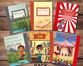 2wo Scoops Composition Notebooks | Black Boy Joy Notebook | Back to School | Childrens Notebook | Wide Rule Notebook | African American Book